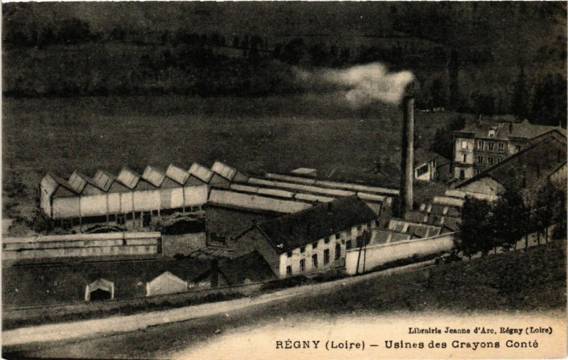Carte postale ancienne Regny - Usines des Crayons Conté à Régny