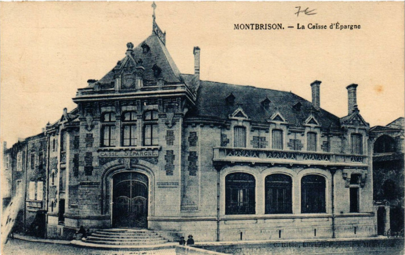 Carte postale ancienne Montbrison - La Caisse d'Epargne à Montbrison
