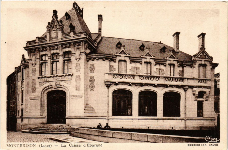 Carte postale ancienne Montbrison - La Caisse d'Epargne à Montbrison