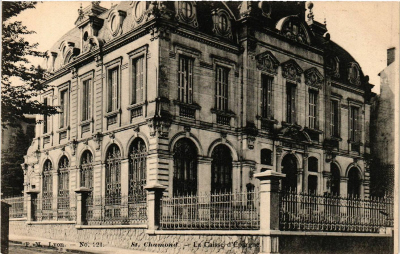 Carte postale ancienne Chamond - La Caisse d'Epargne