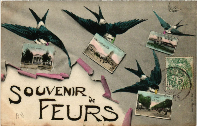 Carte postale ancienne Souvenir de Feurs à Feurs