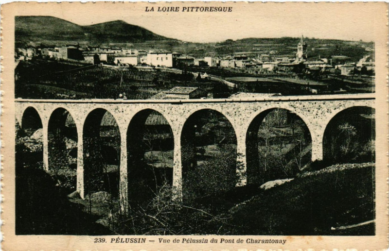 Carte postale ancienne La Loire Pitt...-Pelussin - Vue de Pelussin du Pont de Charantonay à Pélussin