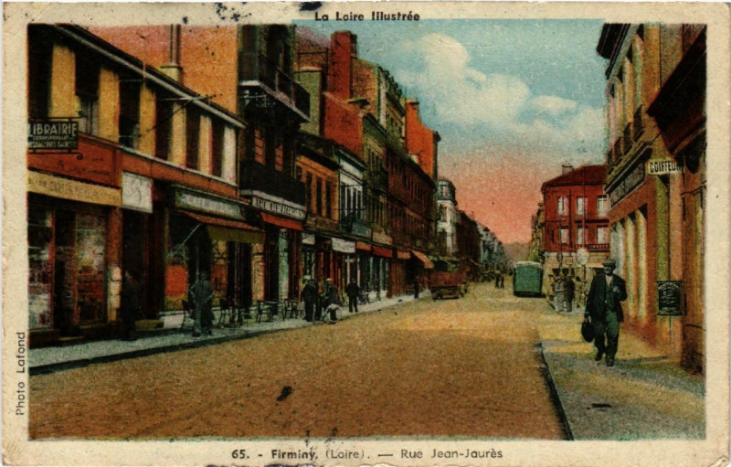 Carte postale ancienne La Loire Illustrée - Firminy - Rue Jean-Jaurés à Firminy