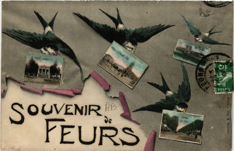 Carte postale ancienne Souvenir de Feurs à Feurs