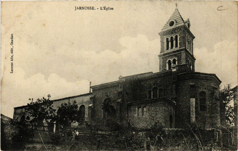 Carte postale ancienne Jarnosse - L'Eglise à Jarnosse
