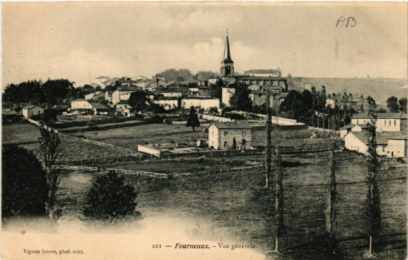 Carte postale ancienne Fourneaux - Vue générale à Fourneaux
