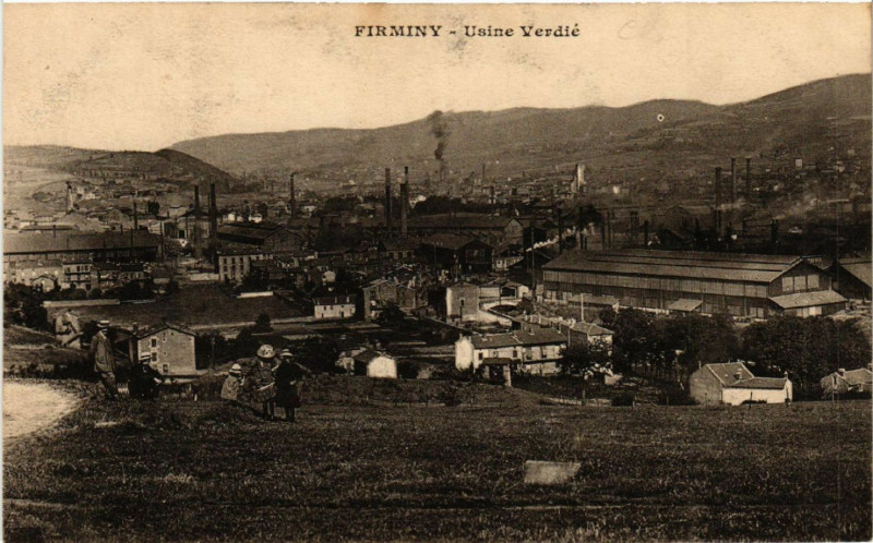 Carte postale ancienne Firminy - Usine Verdié à Firminy