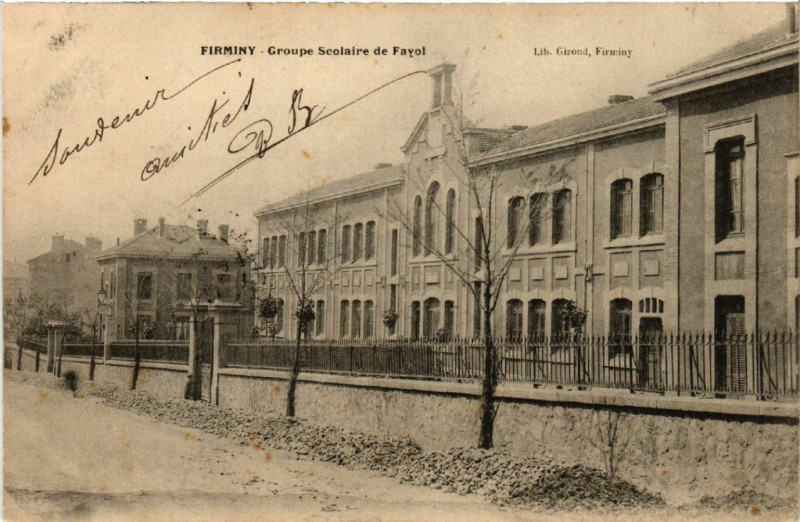 Carte postale ancienne Firminy - Groupe Scolaire de Fayot à Firminy