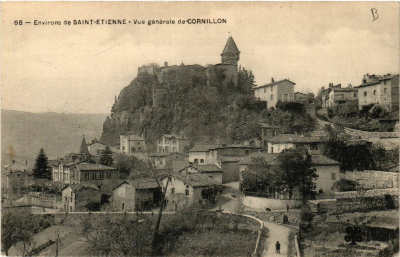Carte postale ancienne Environs de Saint-Etienne - Vue générale de Cornillon à Saint-Étienne