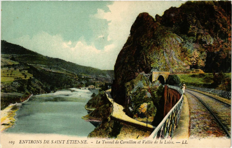 Carte postale ancienne Environs de Saint-Etienne - Le Tunnel de Cornillon et Vallée de la à Saint-Étienne