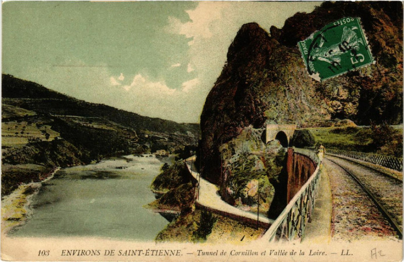 Carte postale ancienne Environs de Saint-Etienne - Tunnel de Cornillon et Vallée de... à Saint-Étienne