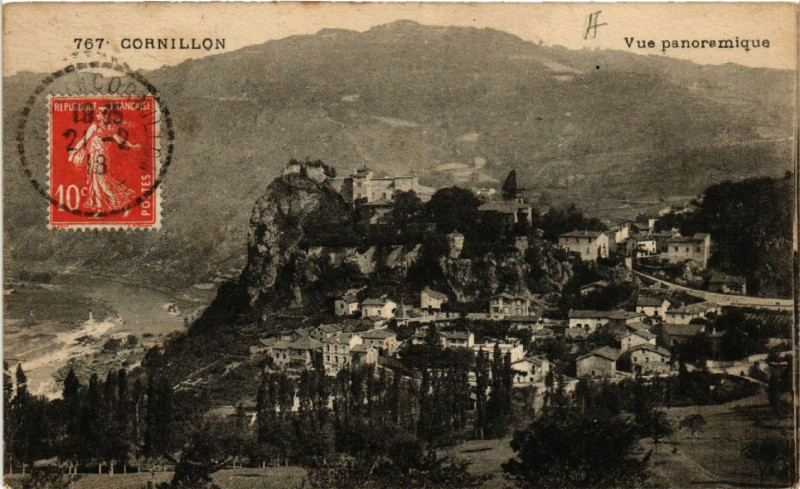 Carte postale ancienne Cornillon - Vue panoramique