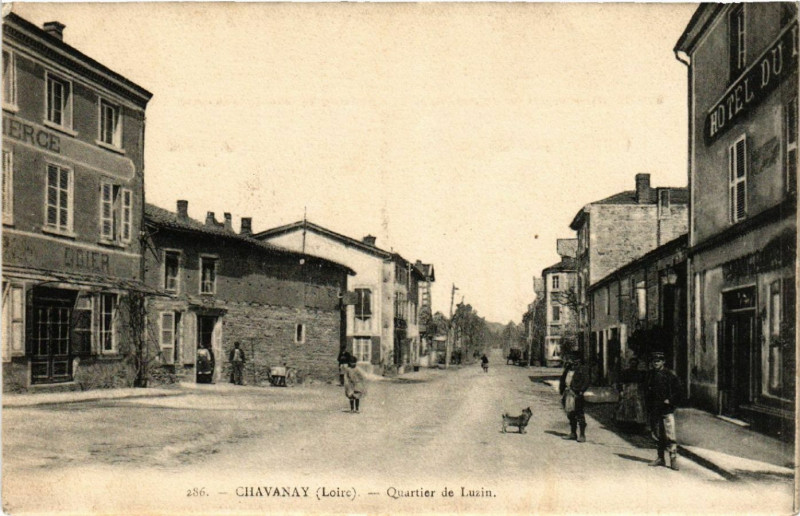 Carte postale ancienne Chavanay - Quartier de Luzin à Chavanay