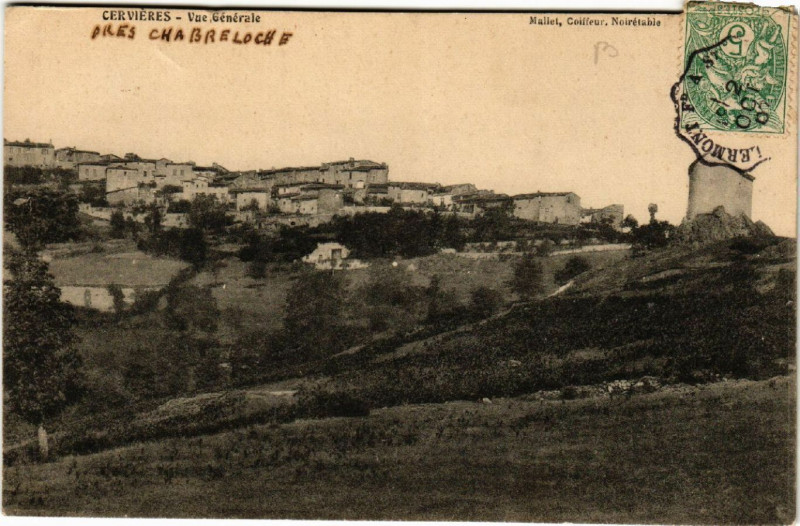 Carte postale ancienne Cervieres - Vue Générale à Cervières