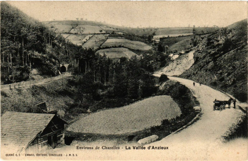 Carte postale ancienne Environs de Chazelles - La Vallée d'ANZIEUx