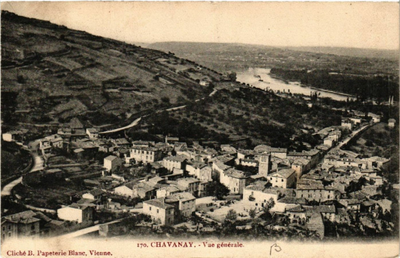 Carte postale ancienne Chavanay - Vue générale à Chavanay