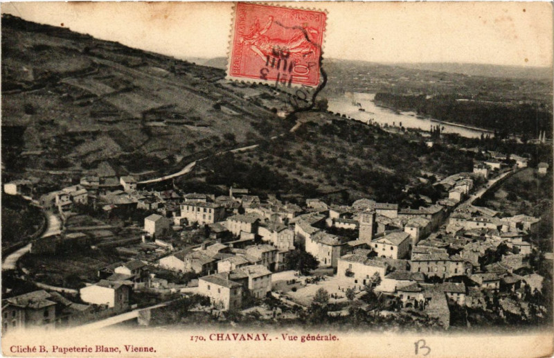 Carte postale ancienne Chavanay - Vue générale à Chavanay