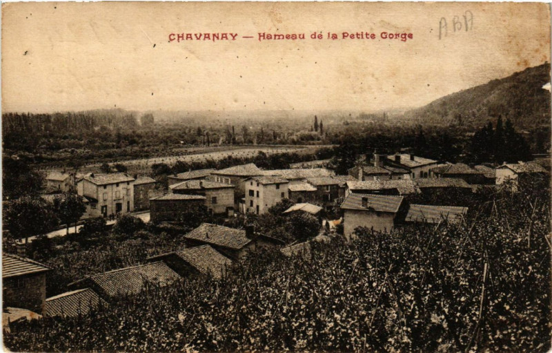 Carte postale ancienne Chavanay - Hameau de la Petite Gorge à Chavanay