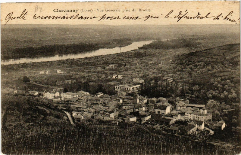 Carte postale ancienne Chavanay - Vue Générale prise du Rivoire à Chavanay