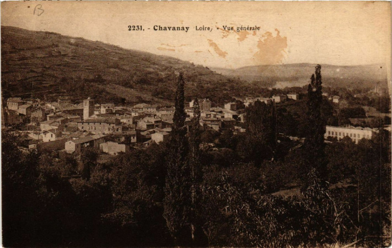 Carte postale ancienne Chavanay - Vue générale à Chavanay