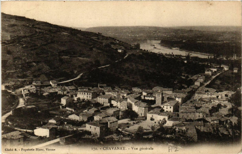 Carte postale ancienne Chavanay - Vue générale à Chavanay