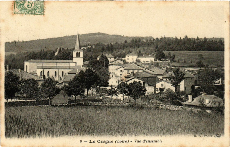 Carte postale ancienne Le Cergne - Vue d'ensemble au Cergne