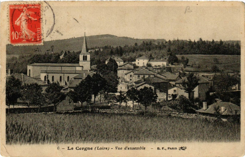 Carte postale ancienne Le Cergne - Vue d'ensemble au Cergne