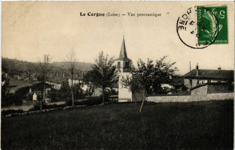 Carte postale ancienne Le Cergne - Vue panoramique au Cergne