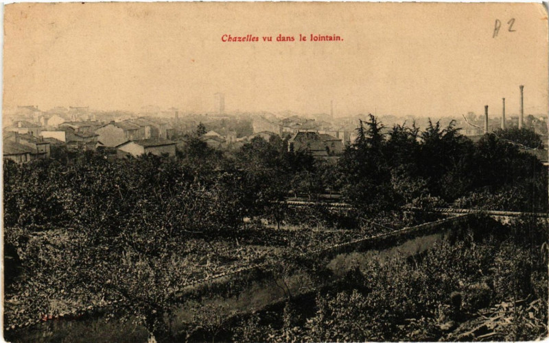 Carte postale ancienne Chazelles vu dans le lointain