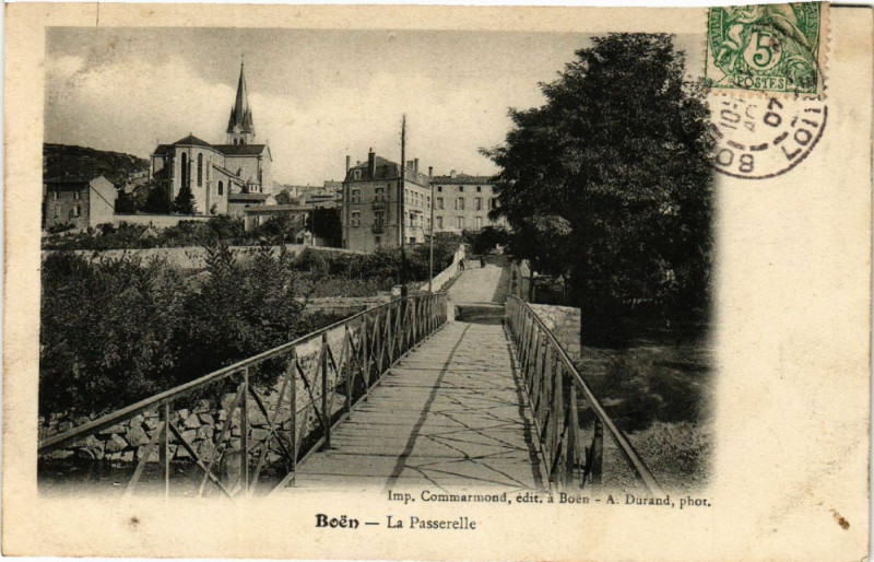 Carte postale ancienne Boen - La Passerelle