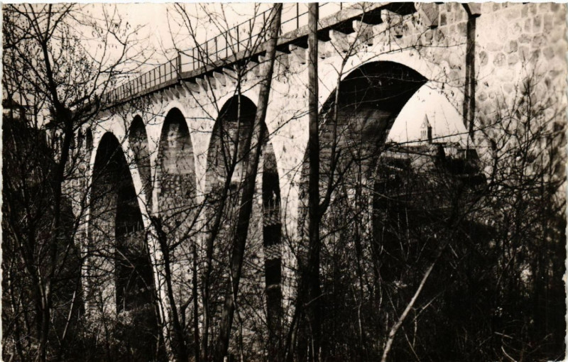Carte postale ancienne Pelussin - Le Viaduc (hauter 55 m) à Pélussin