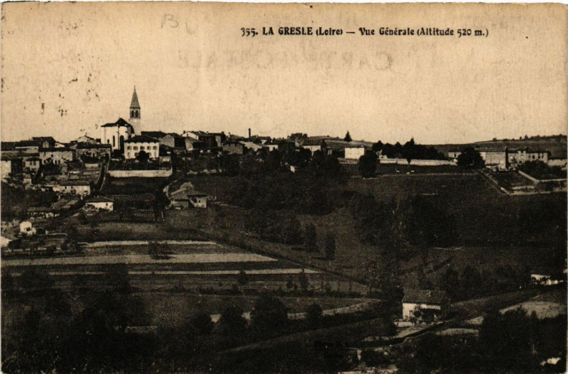 Carte postale ancienne La Gresle - Vue Générale (Altitude 520 m) à La Gresle