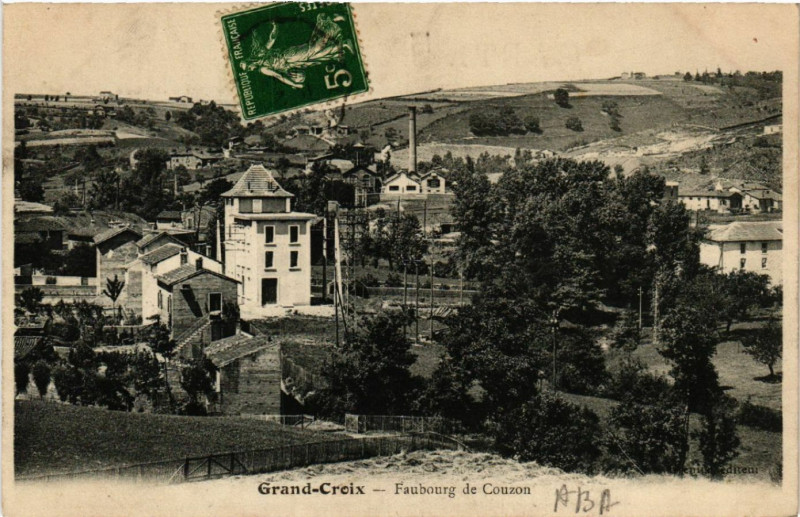 Carte postale ancienne Grand-Croix - Faubourg de Couzon