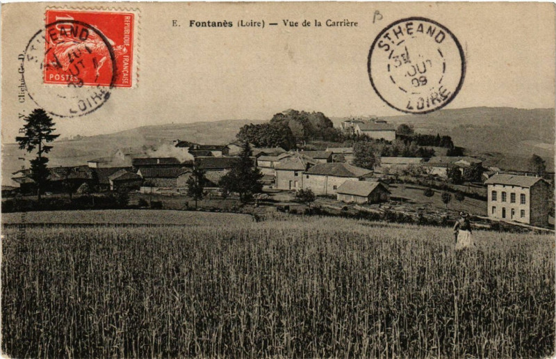 Carte postale ancienne Fontanes - Vue de la Carriere à Fontanès