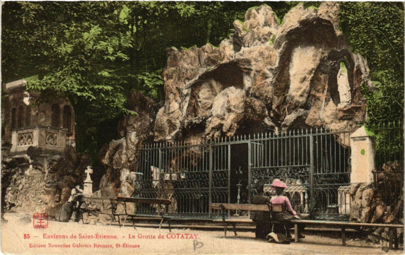 Carte postale ancienne Environs de Saint-Etienne - La Grotte de Cotatay à Saint-Étienne
