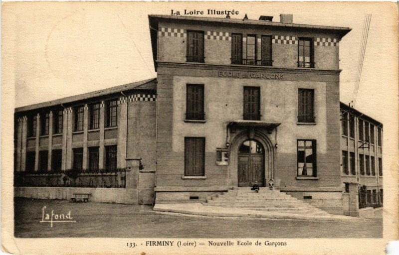 Carte postale ancienne La Loire Illustrée - Firminy - Nouvelle Ecole de Garcons à Firminy