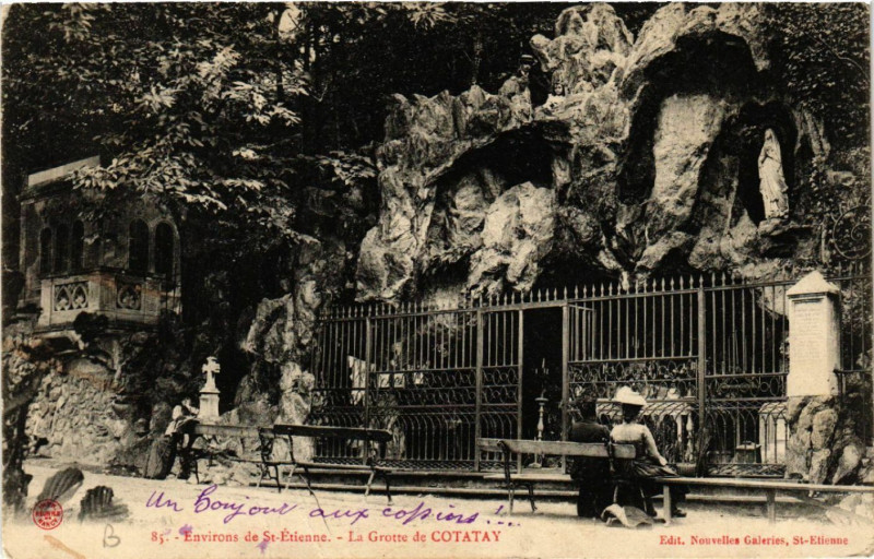 Carte postale ancienne Environs de Saint-Etienne - La Grotte de Cotatay à Saint-Étienne