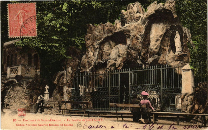 Carte postale ancienne Environs de Saint-Etienne - La Grotte de Cotatay à Saint-Étienne