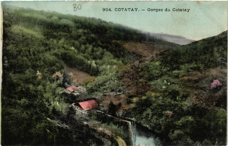 Carte postale ancienne Cotatay - Gorges du Cotatay