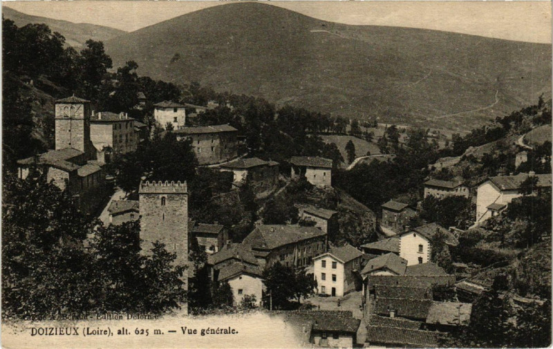 Carte postale ancienne Doizieux alt 625 m - Vue générale à Doizieux