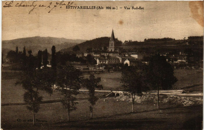 Carte postale ancienne Estivareilles (Alt. 896 m.) - Vue Sud-Est à Estivareilles