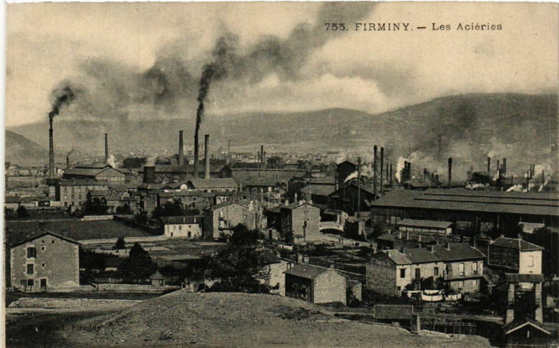 Carte postale ancienne Firminy - Les Aciéries à Firminy