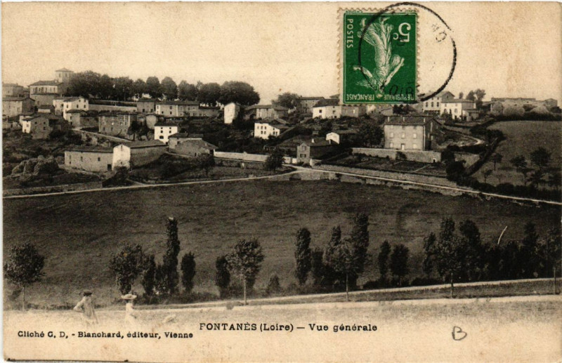 Carte postale ancienne Fontanes - Vue générale à Fontanès