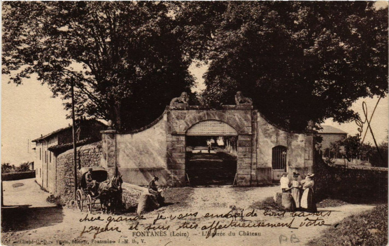 Carte postale ancienne Fontanes - L'Entrée du Chateau à Fontanès