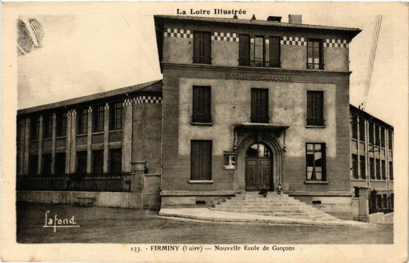 Carte postale ancienne Le Loire Illustrée - Firminy - Nouvelle Ecole de Garcons à Firminy