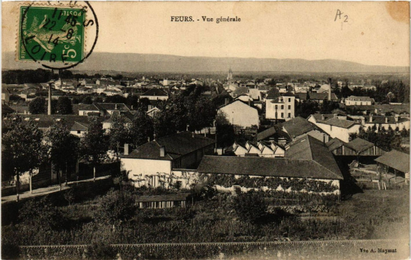 Carte postale ancienne Feurs - Vue générale à Feurs