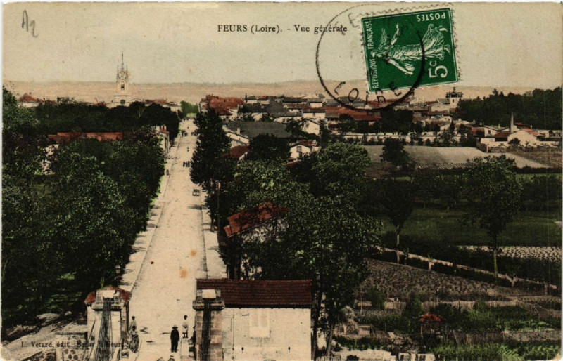 Carte postale ancienne Feurs - Vue générale à Feurs