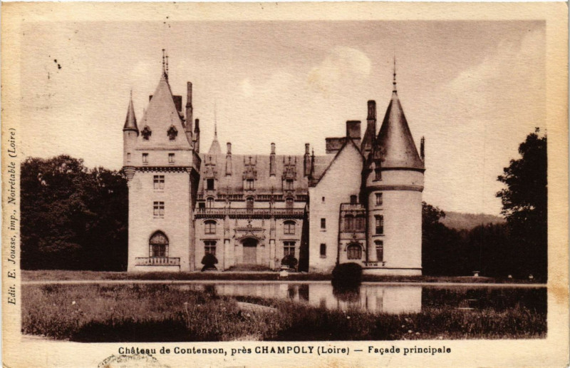 Carte postale ancienne Chateau de Contenson pres Champoly - Facade principale à Champoly