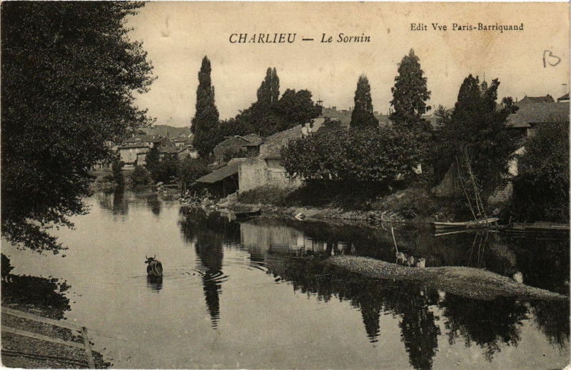 Carte postale ancienne Charlieu - Le Sornin à Charlieu
