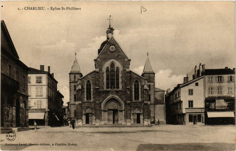 Carte postale ancienne Charlieu - Eglise St-Philibert à Charlieu
